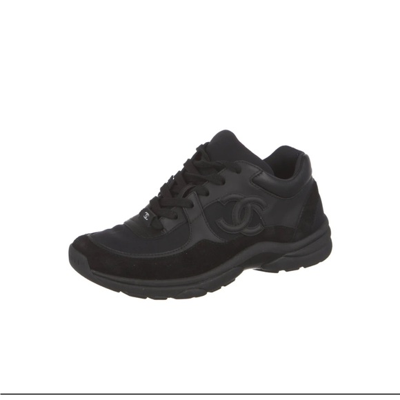 Authentic CHANEL Women's Black Sneakers - Picture 2 of 5